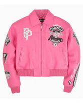 American Bruiser Crop Leather Pink Leather Jacket
