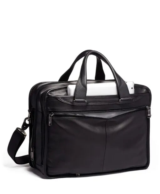 American Expandable Organizer Leather Laptop Bag