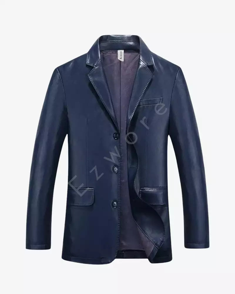 balkan-men-blue-leather-blazer