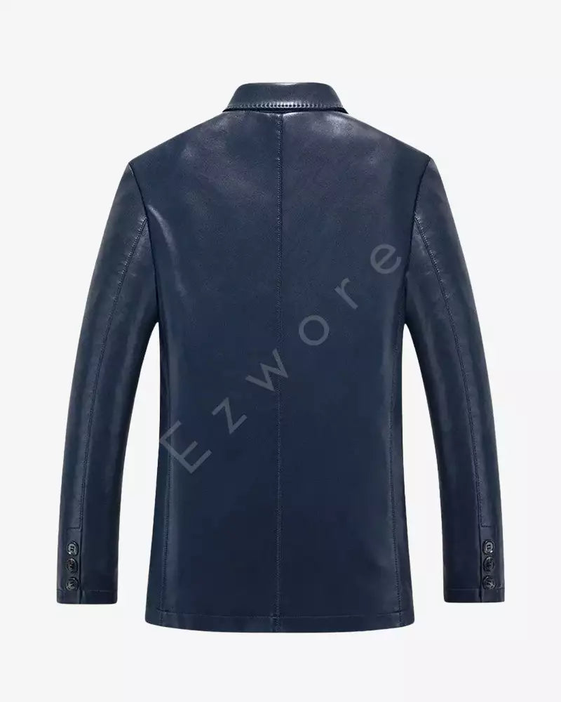 balkan-men-blue-leather-blazer