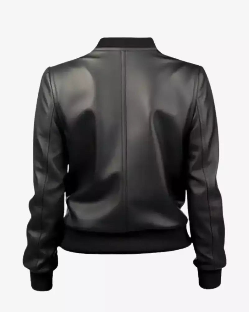 Bomber-black-leather-jacket-for-women