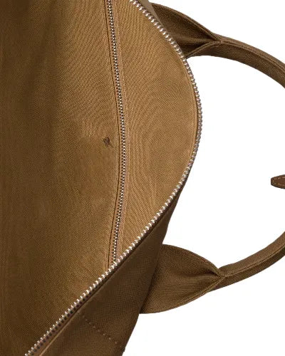Canvas Camel Brown Leather Duffle Bag