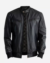 casual-black-leather-bomber-jacket