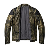 D. Va Black And Gold Hand Painted Studded Leather Biker Jacket