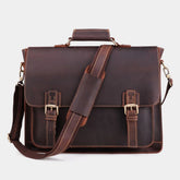 European Style Daily Dark Brown Leather Satchel