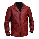 Tyler Durden Fight Club Red Leather Jacket