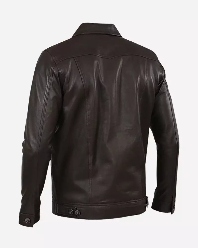 Genuine Leather Black Jacket For Mens