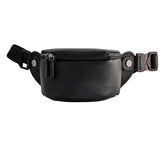 Genuine Leather Long Travel Sling Small Black Camera Bag