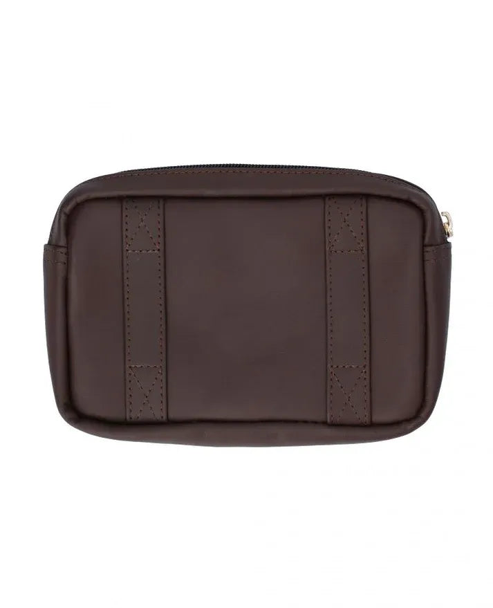Genuine Leather Vintage Brown Belt Pouch For Unisex