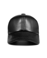 Genuine Sheep Leather Adjustable Baseball Black Cap