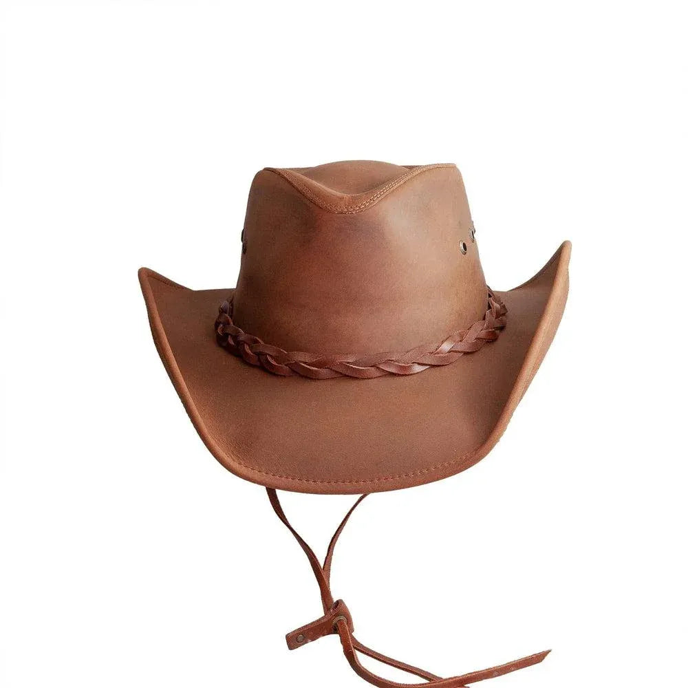 Hollywood Womens Copper Leather Cowgirl Hat