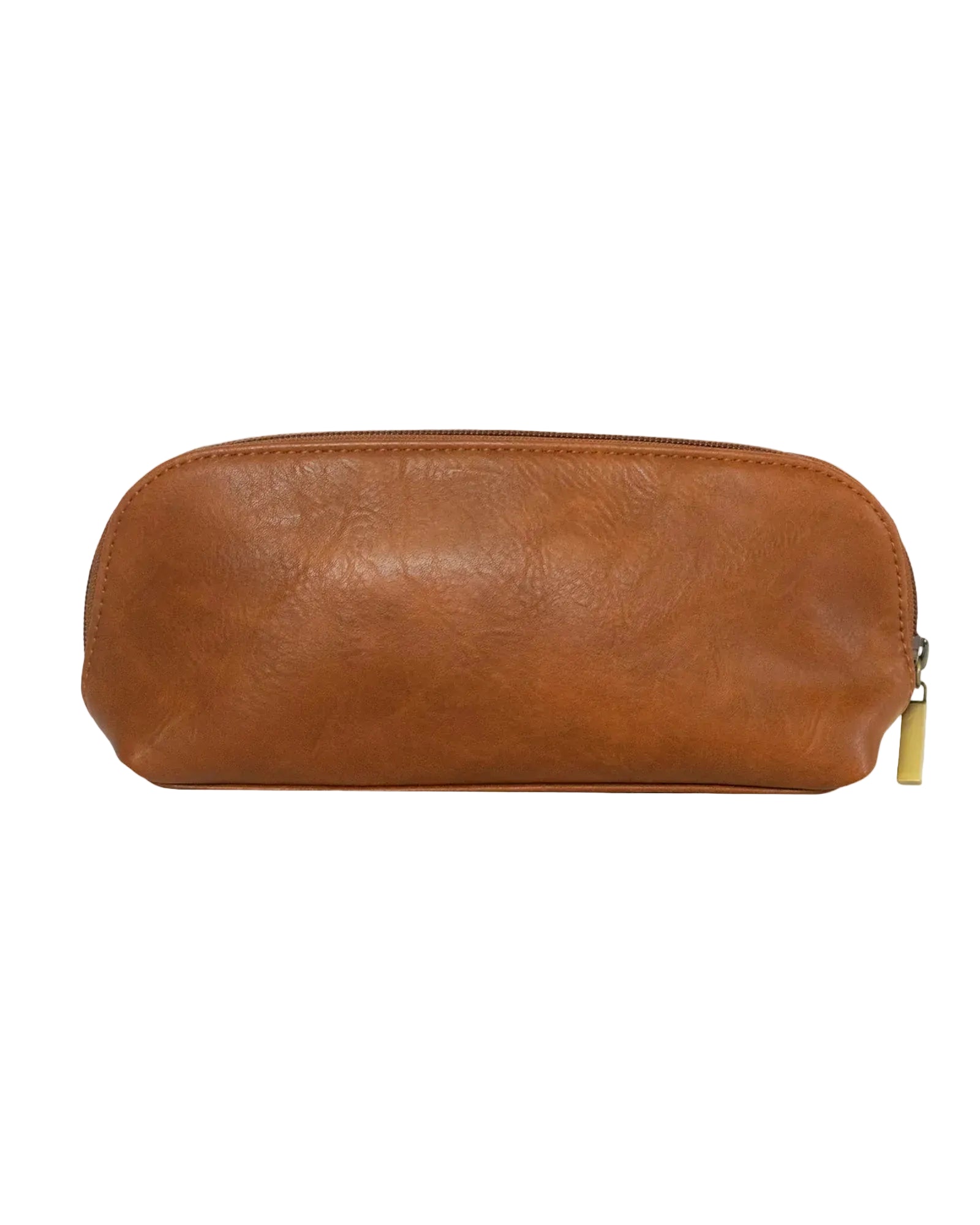 Genuine Leather Anora Vegan Brown Makeup Brush Pouch