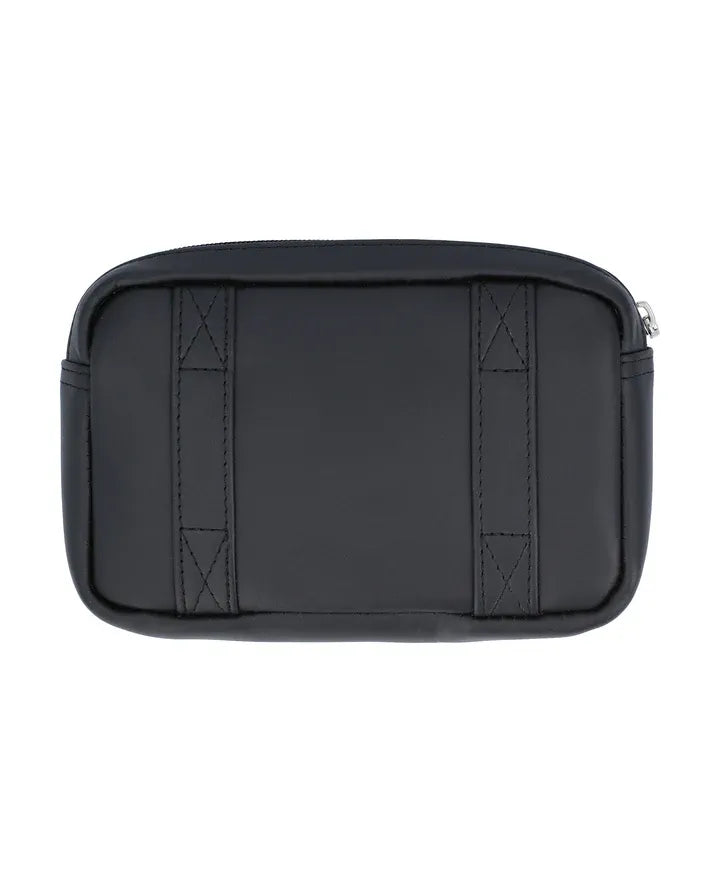 Genuine Leather Vintage Black Belt Pouch For Unisex