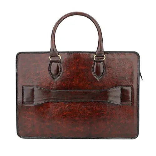 Maverick Modern Brown Leather Briefcase Bag