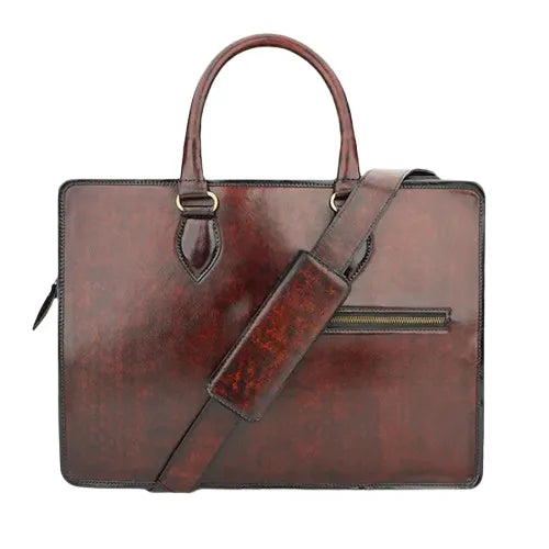 Maverick Modern Brown Leather Briefcase Bag