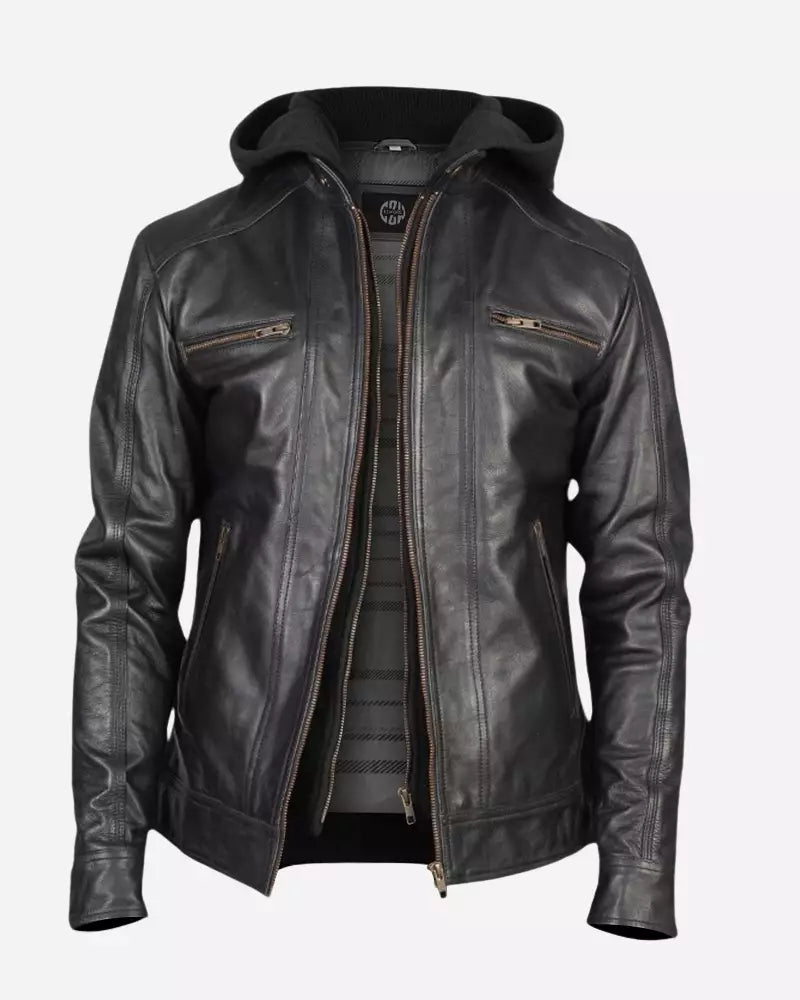 Men-black-leather-racing-jacket