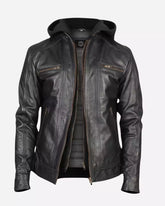 Men-black-leather-racing-jacket