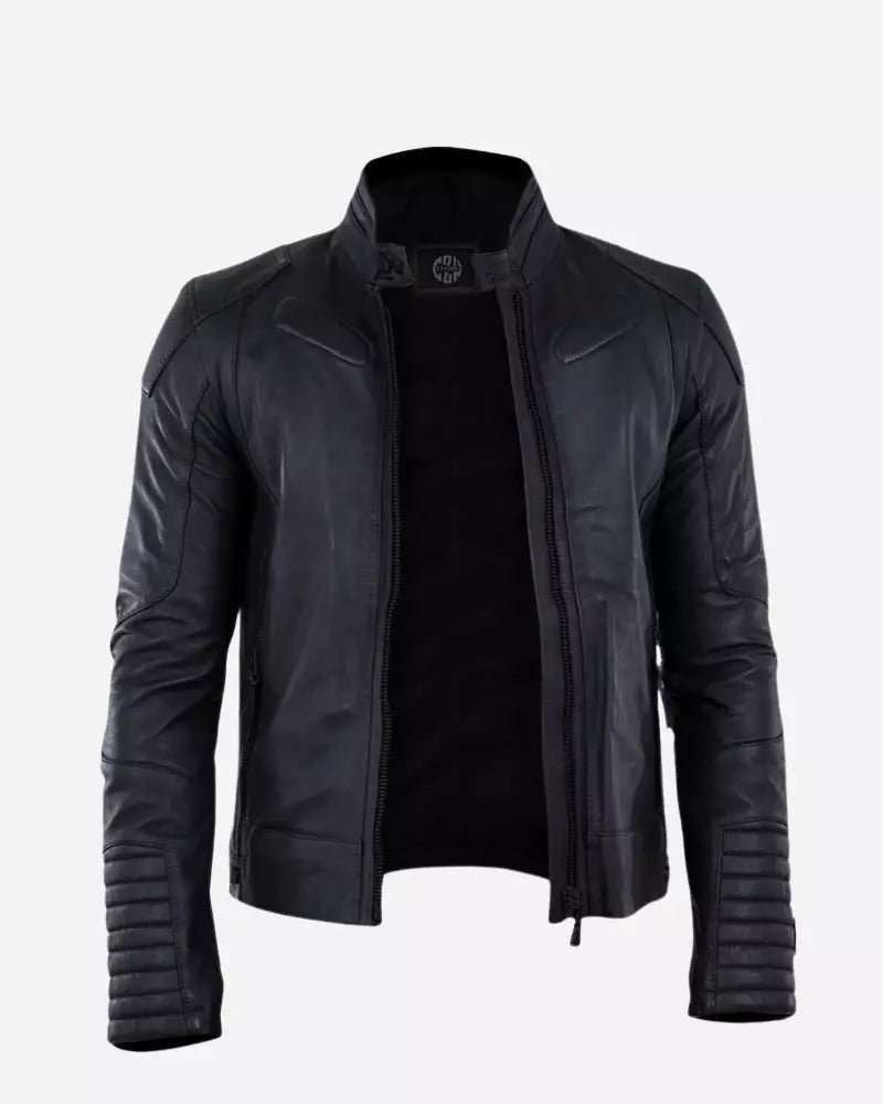 Mens Black Padded Leather Jacket