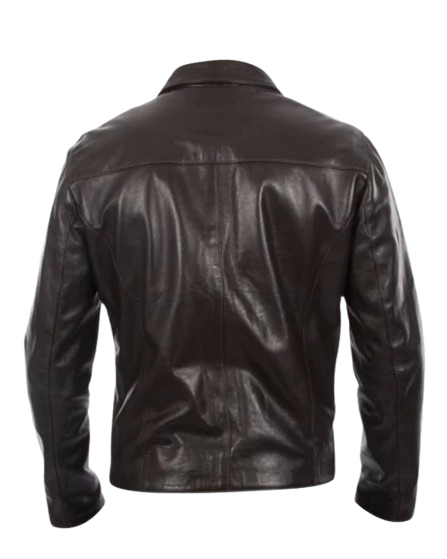 Men Brown Real Leather Jacket
