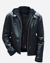 Men-leather-moto-hooded-jacket