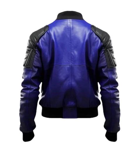 Men Blue & Black Bomber Jacket