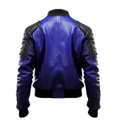 Men Blue & Black Bomber Jacket