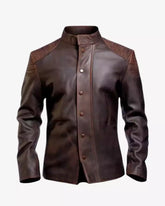Men's Brown Distressed Leather Jacket