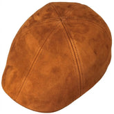 Mens Cognac Duck Bill Leather Cap