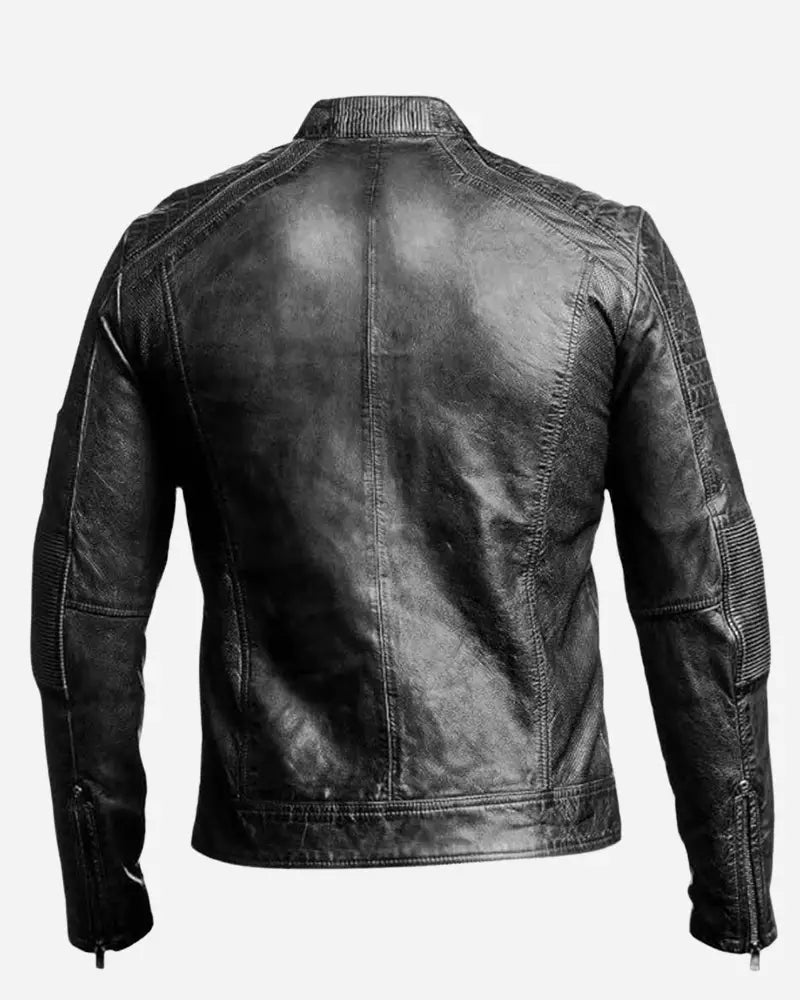Men-black-genuine-biker-jacket