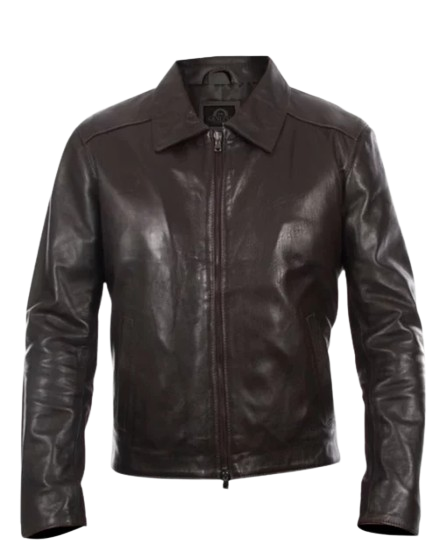 Men Brown Real Leather Jacket