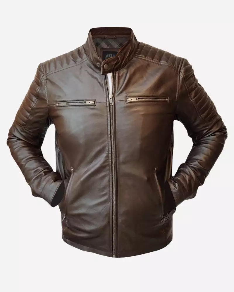 Men's Handmade Slim Fit Leather Jacket