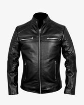 mens-black-biker-cafe-racer-jacket