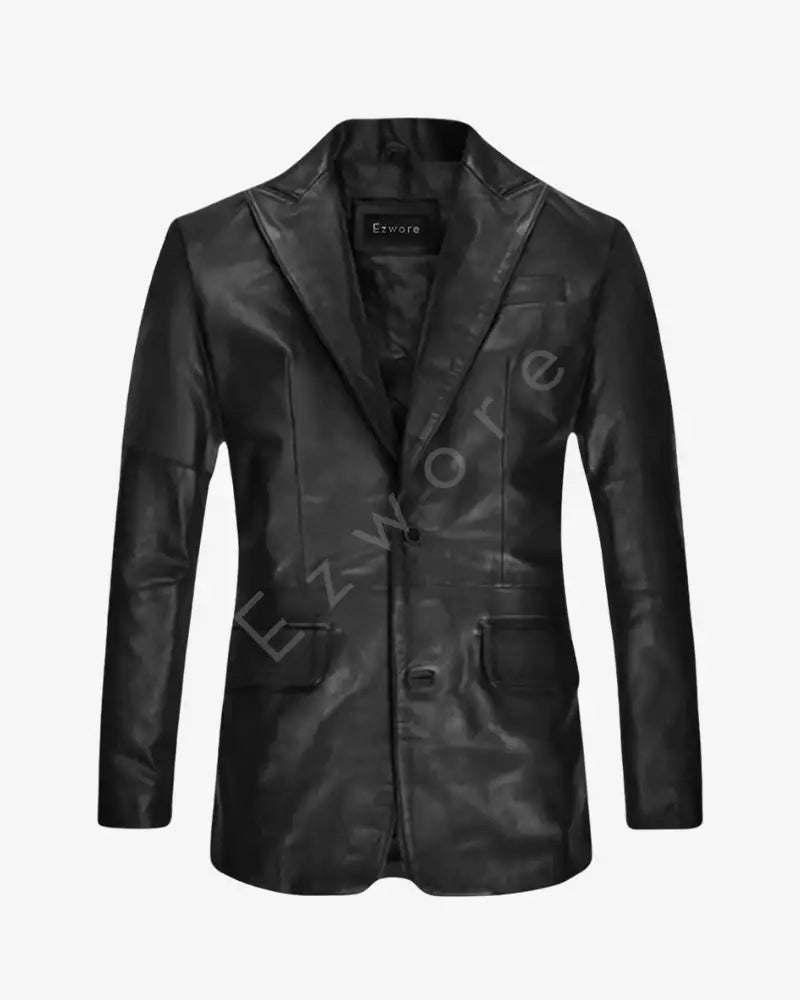mens-catwalk-black-leather-blazer