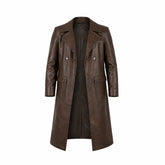 Nicolas Cage Spider-Noir Brown Leather Long Coat
