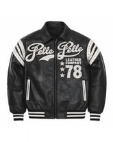 Pelle Pelle Encrusted Varsity Plush Leather Jacket