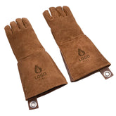 Personalised Brown Leather BBQ Gloves