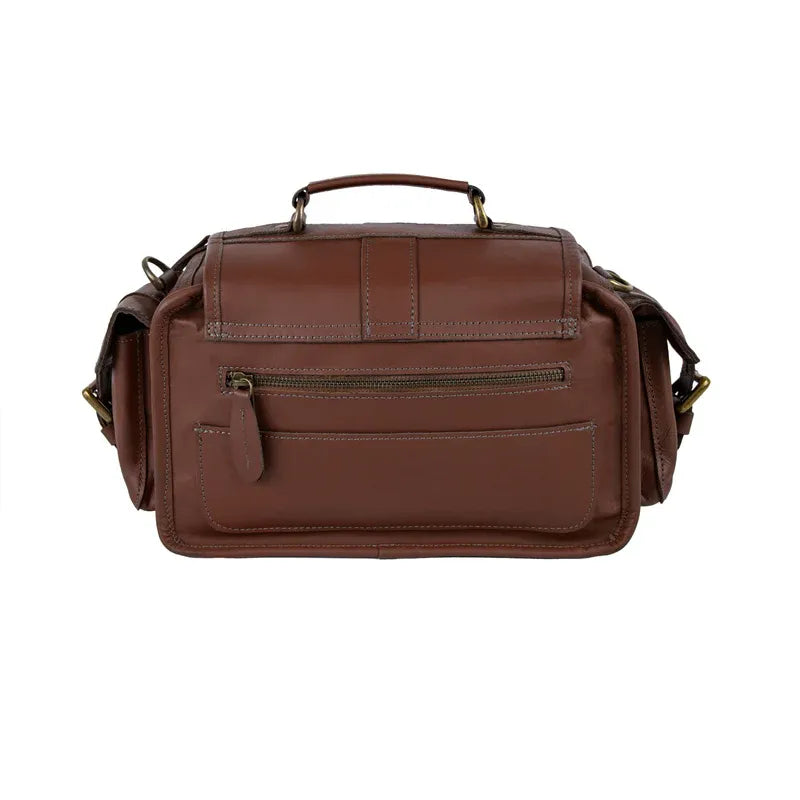Premium Brown Leather Travel Camera Bag