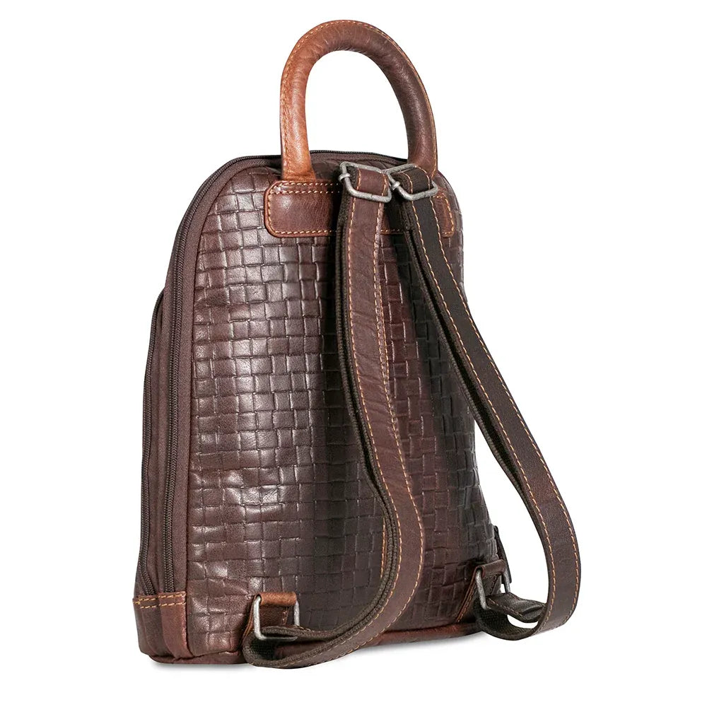 Unisex Premium Leather Brown Tablet Backpack