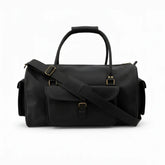 Premium Men’s Travel & Gym Holdall Black Leather Duffel Bag