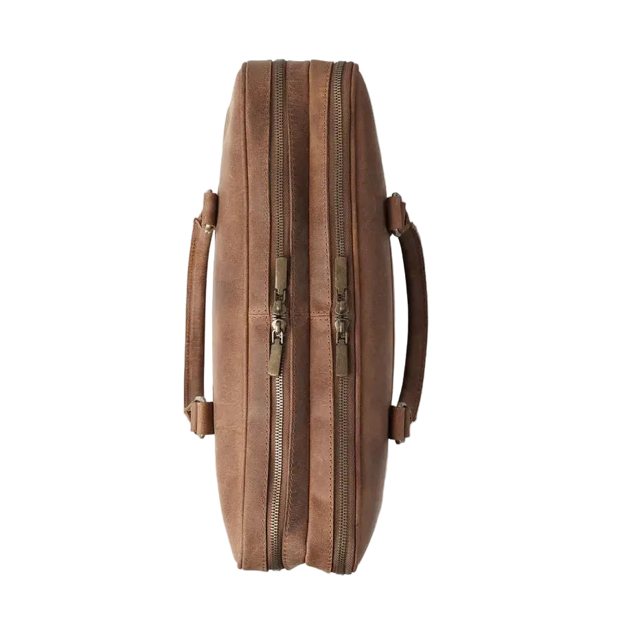 The Preston Vintage Tan Leather Brown Briefcase