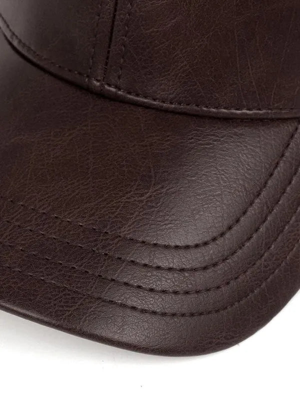 Real Leather Premium Brown Cap For Men