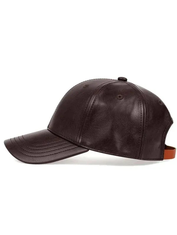 Real Leather Premium Brown Cap For Men