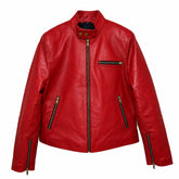 Resident Evil 2 Claire Redfield Red Moto Leather Jacket