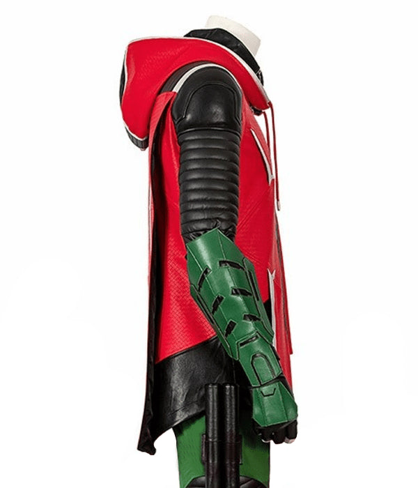 Robin Gotham Knights Red Leather Jacket