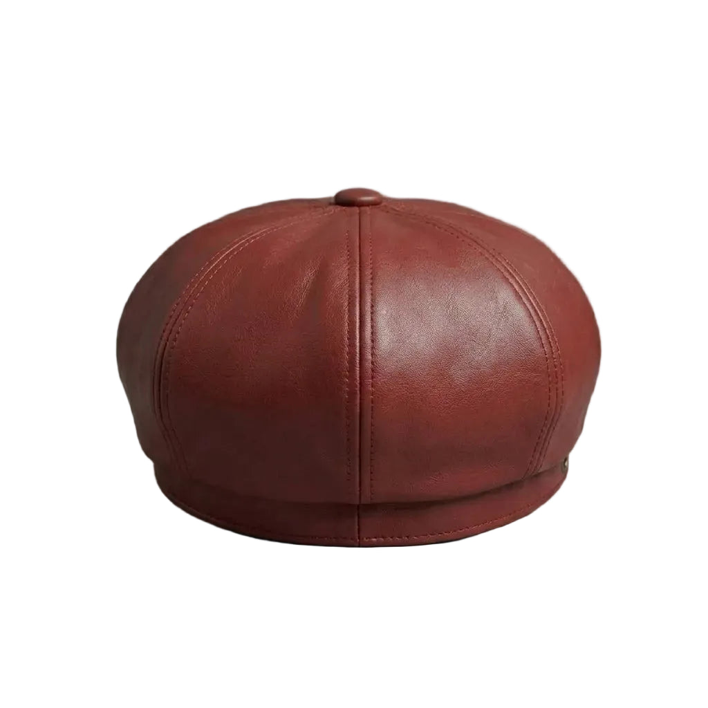 Scarlet Luxe Faux Leather Maroon Cap for Women
