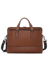 Sycamore Brown Slim Leather Briefcase