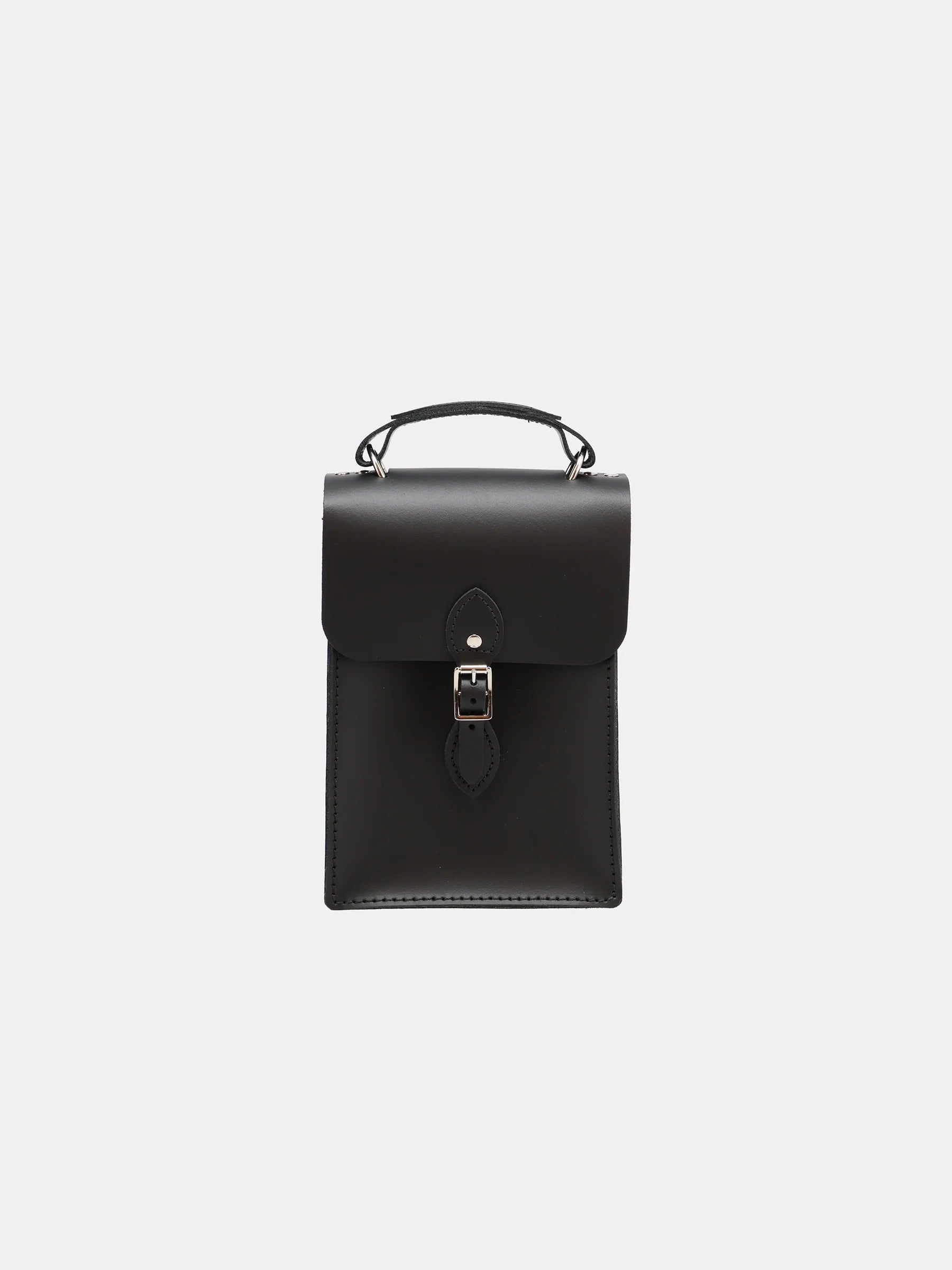 Binocular Black Leather Satchel