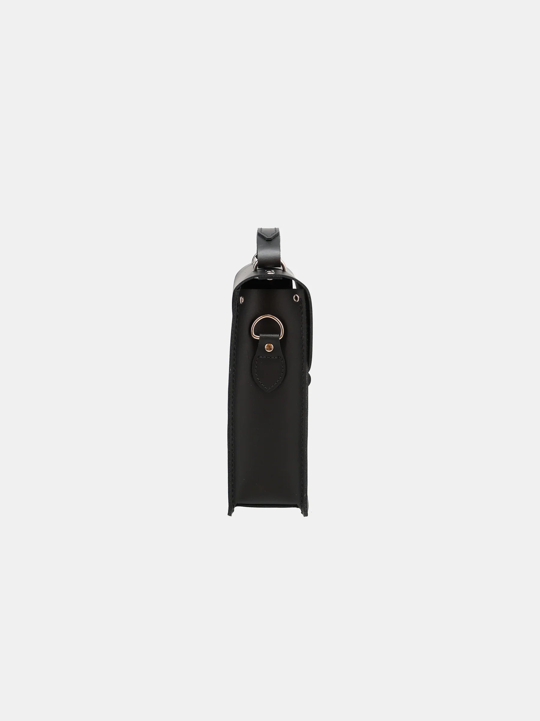Binocular Black Leather Satchel