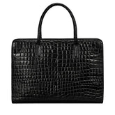 The Enrica Croco - Luxury Black Laptop Bag for Women