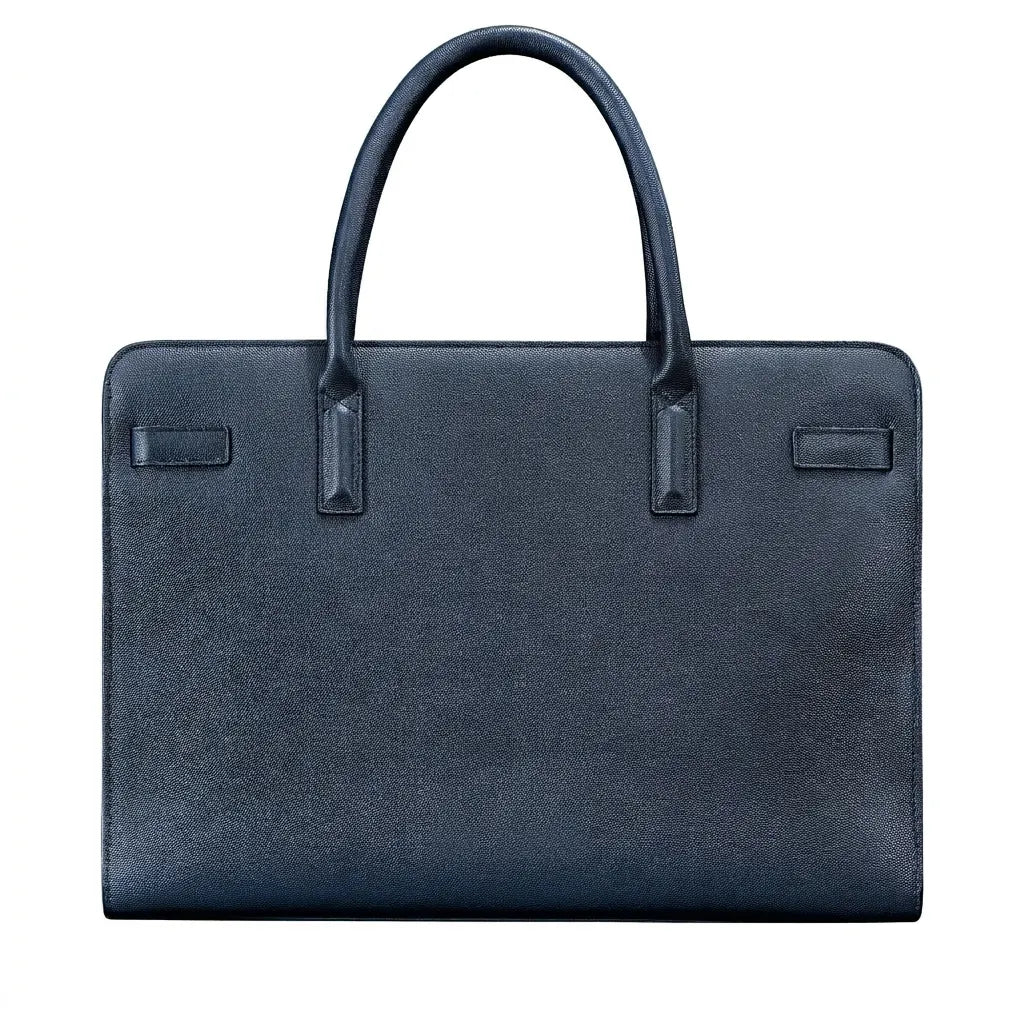 The Enrica Saffiano - Luxury Blue Leather Business Bag